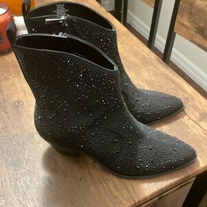 Brand new Jessica Simpson ankle boots with slight heel in black sparkles!
